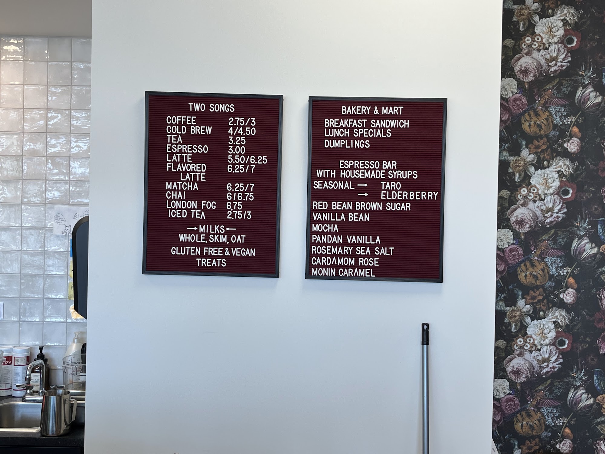 Two Songs Ann Arbor Menu