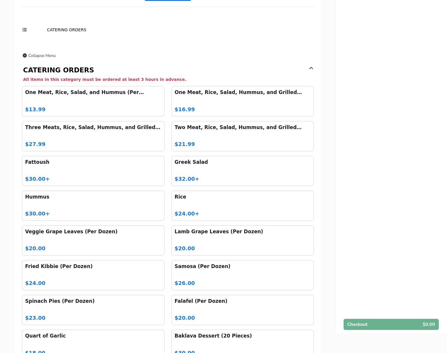 Kabob Grill (Inside Papa Joes) Menu