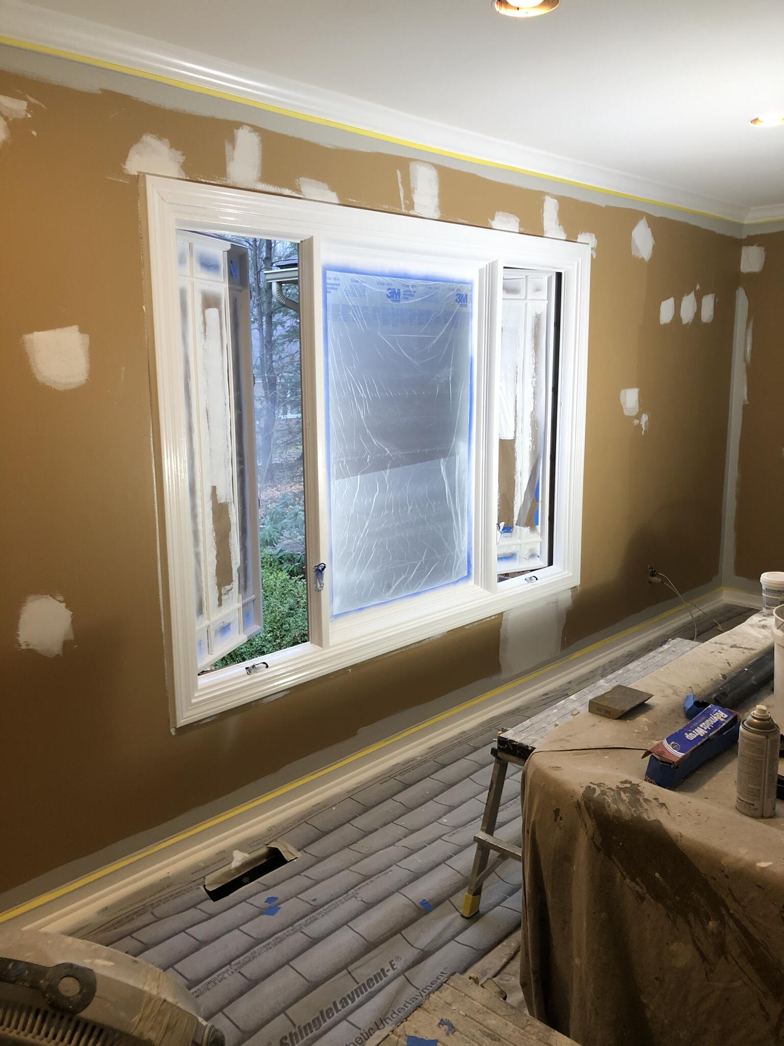 On the wall painting