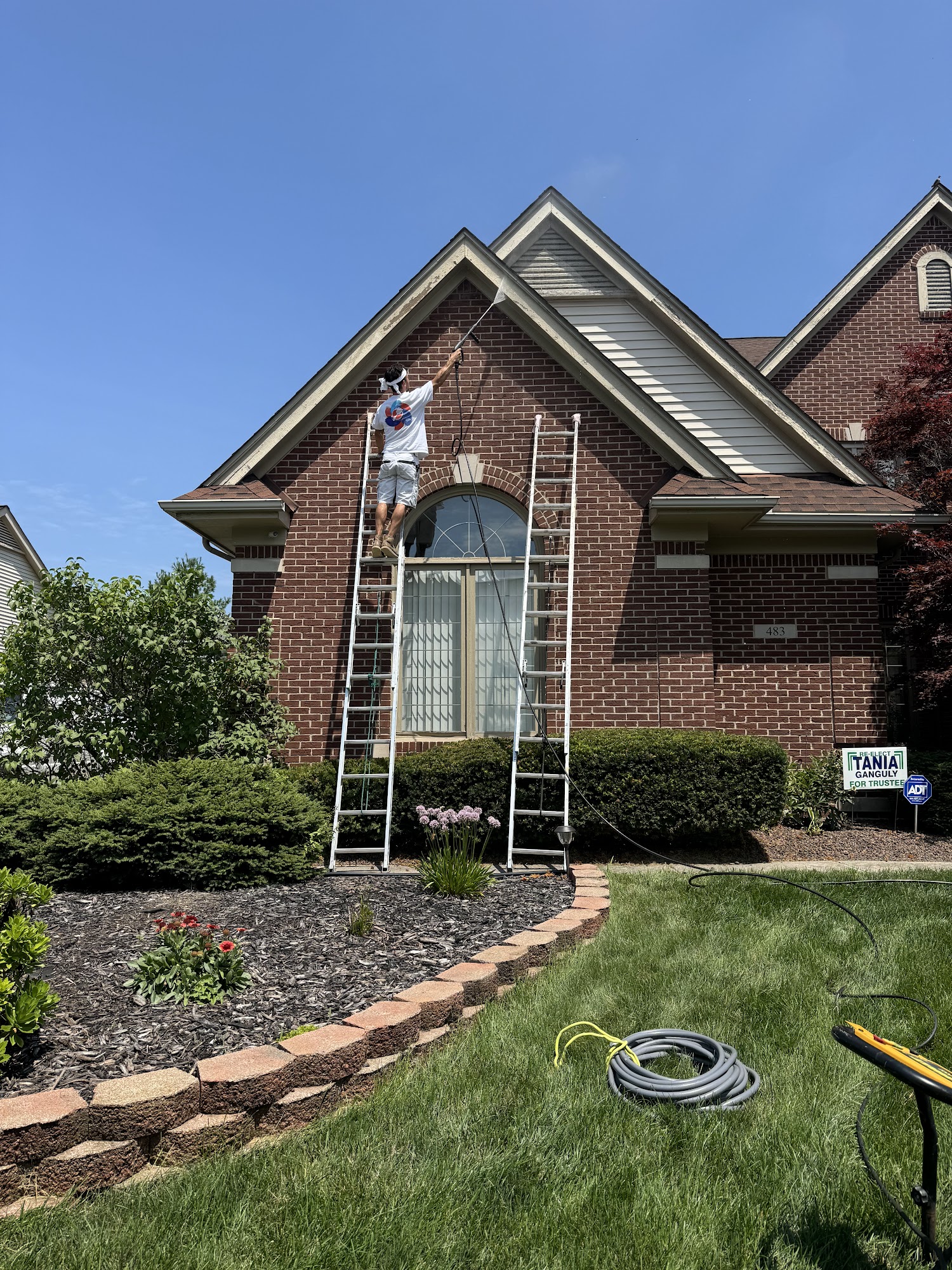 On the wall painting