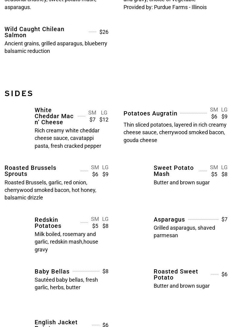 Prime Steakhouse Menu