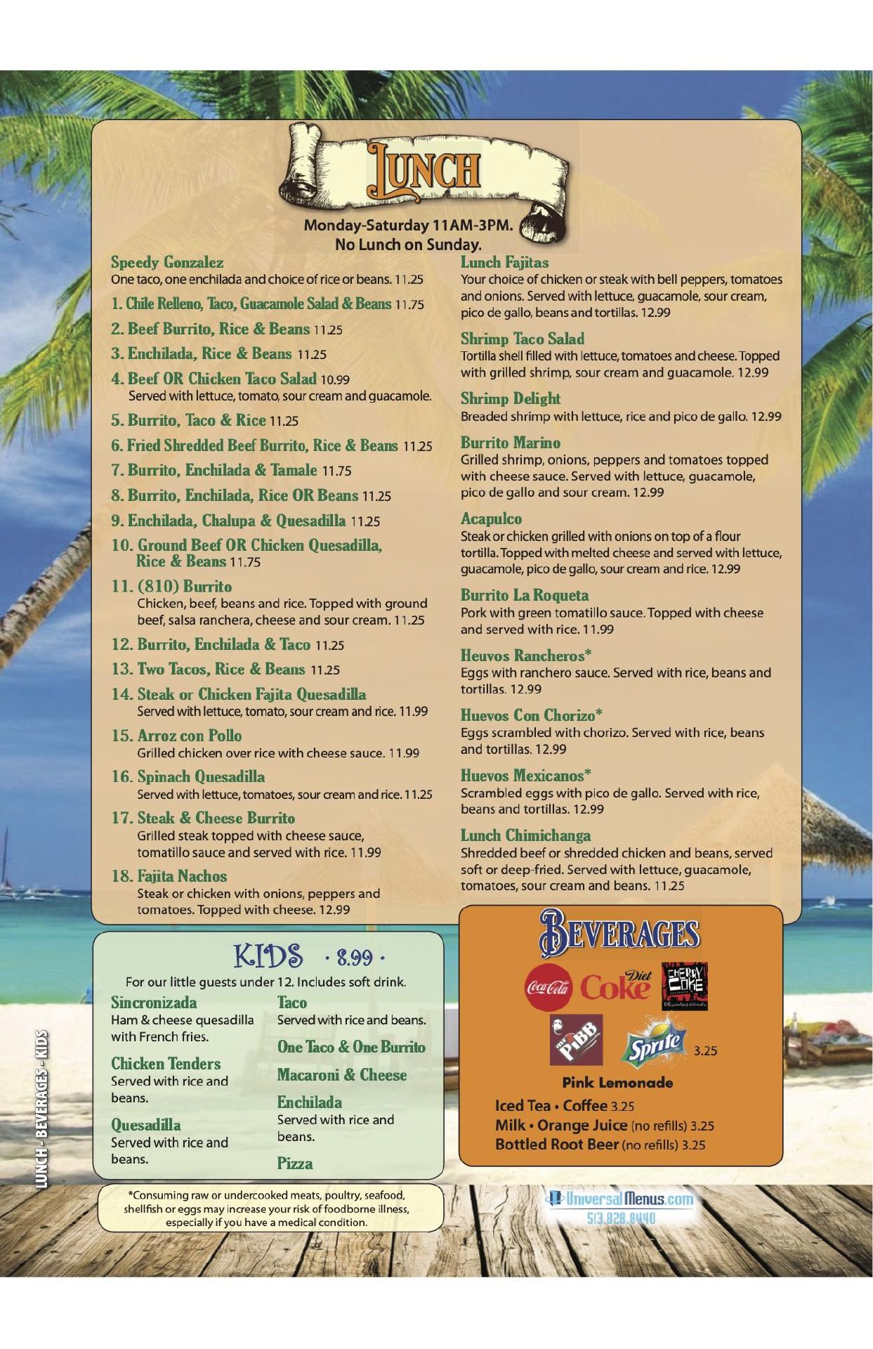 El Cozumel Mexican Grill Menu