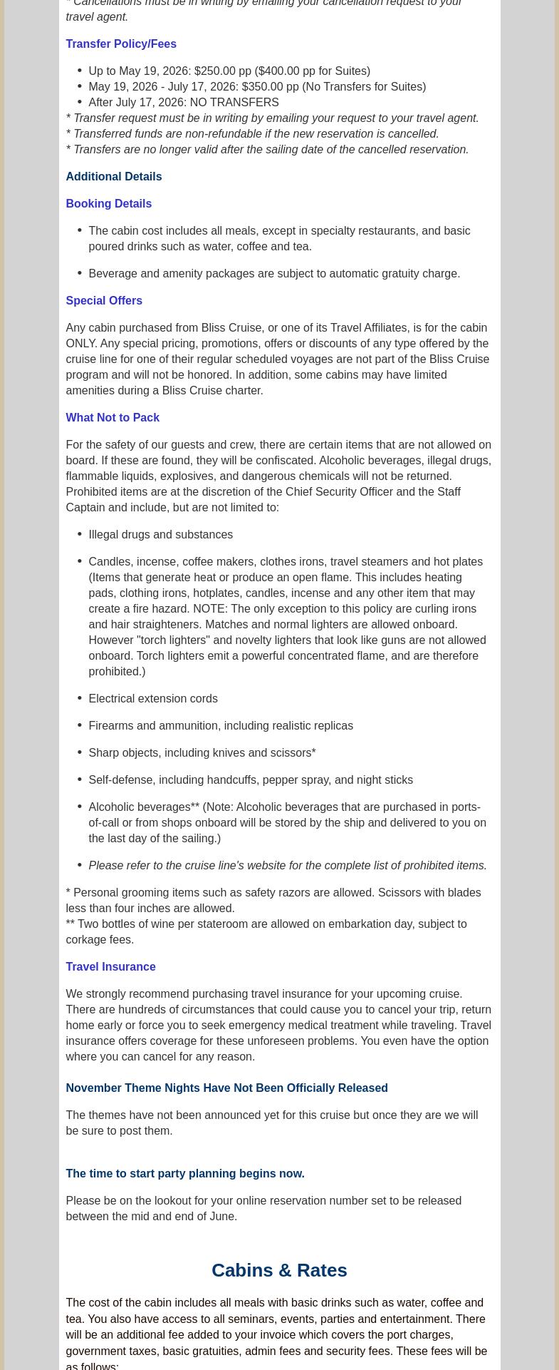 Walker's Speak Easy Menu