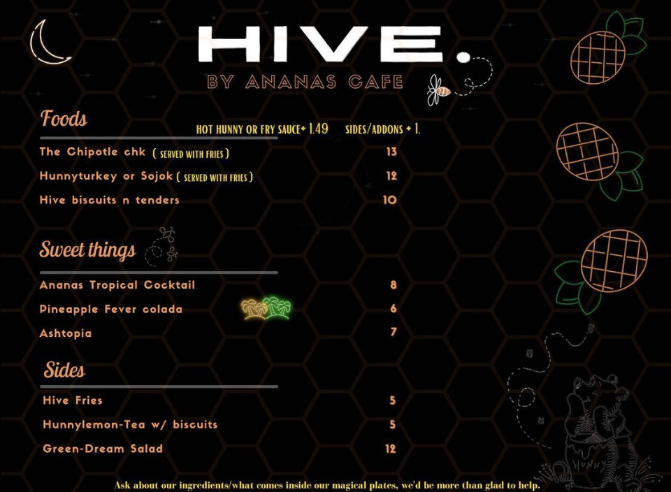 HIVE Menu