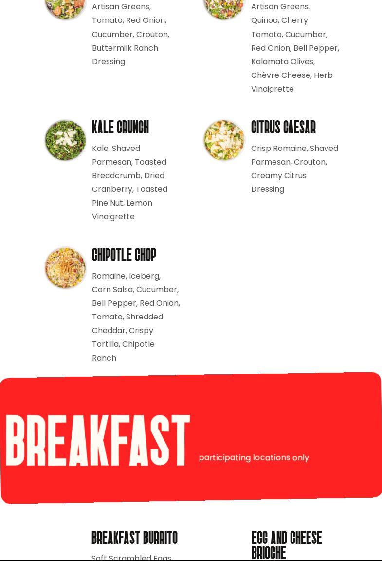 Brome Modern Eatery Menu