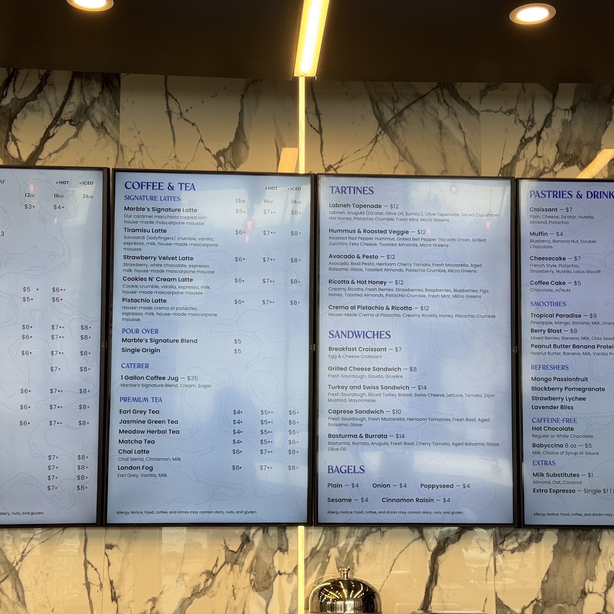 Mud and Marble Coffee House Menu