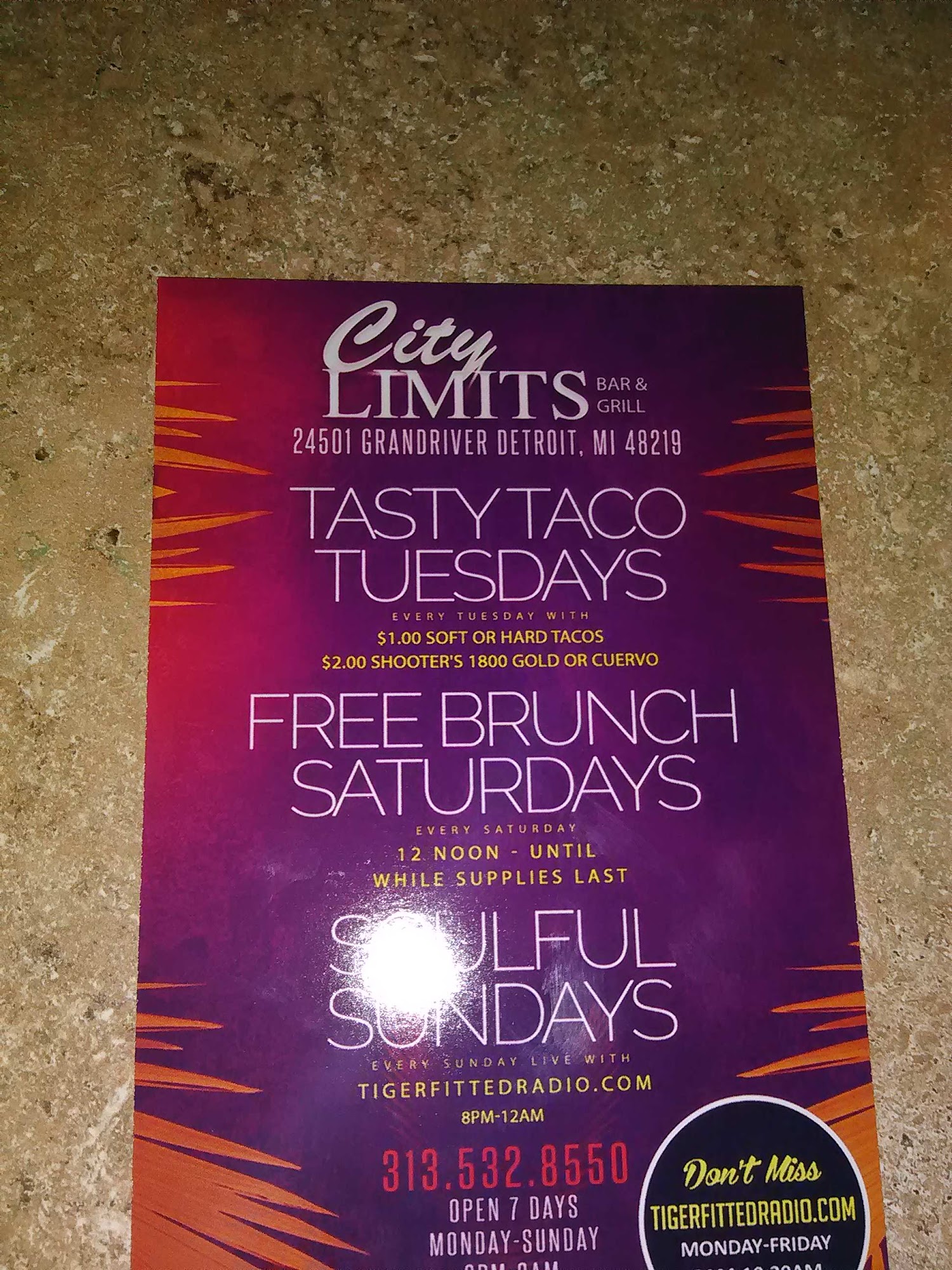 City Limits Bar & Grill Menu