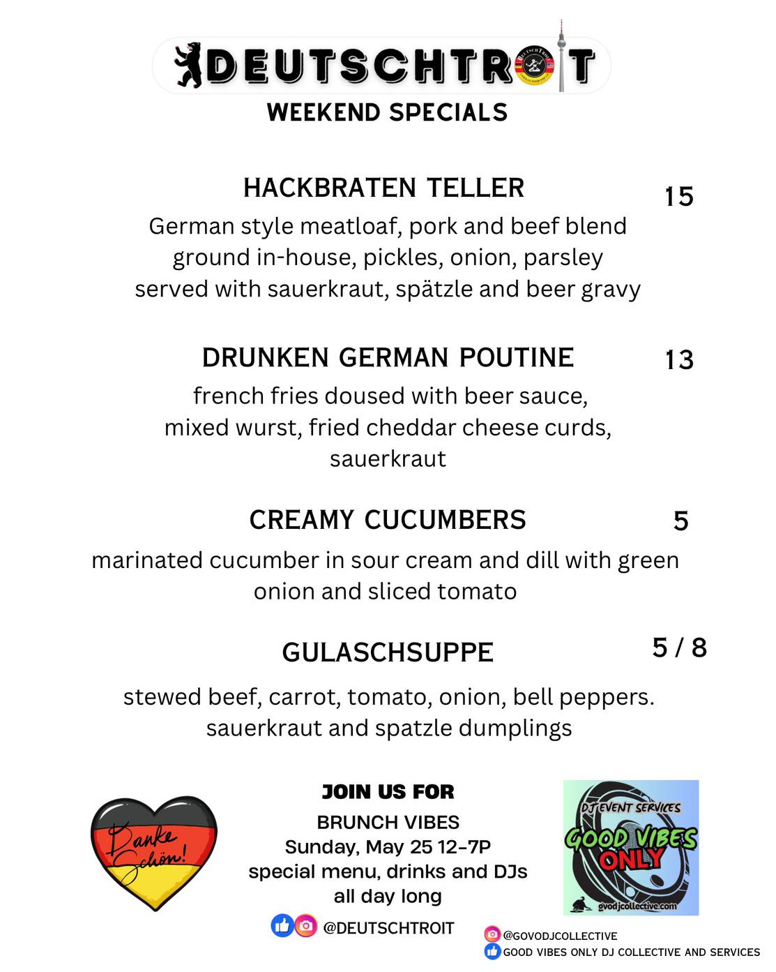 Lagerhaus No. 5 Menu