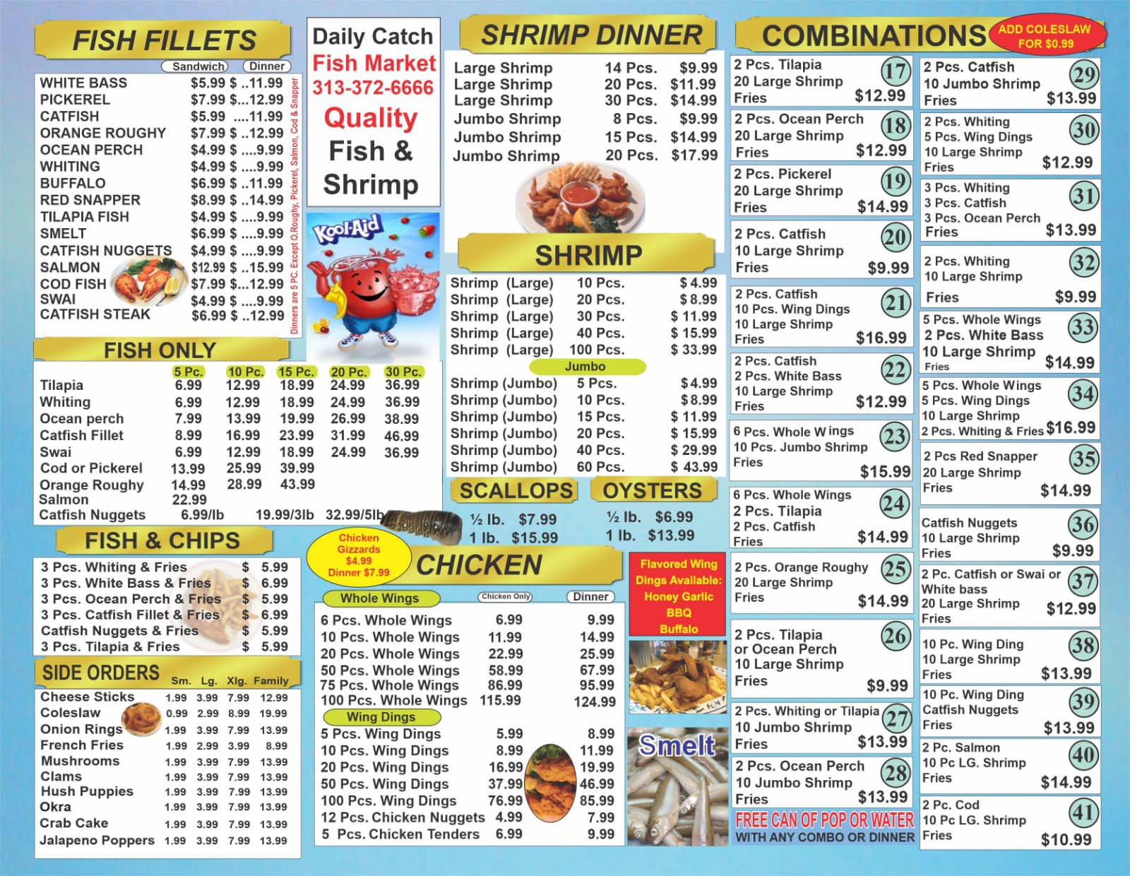 Fish & Chip 7 Mile And Gratoit Menu
