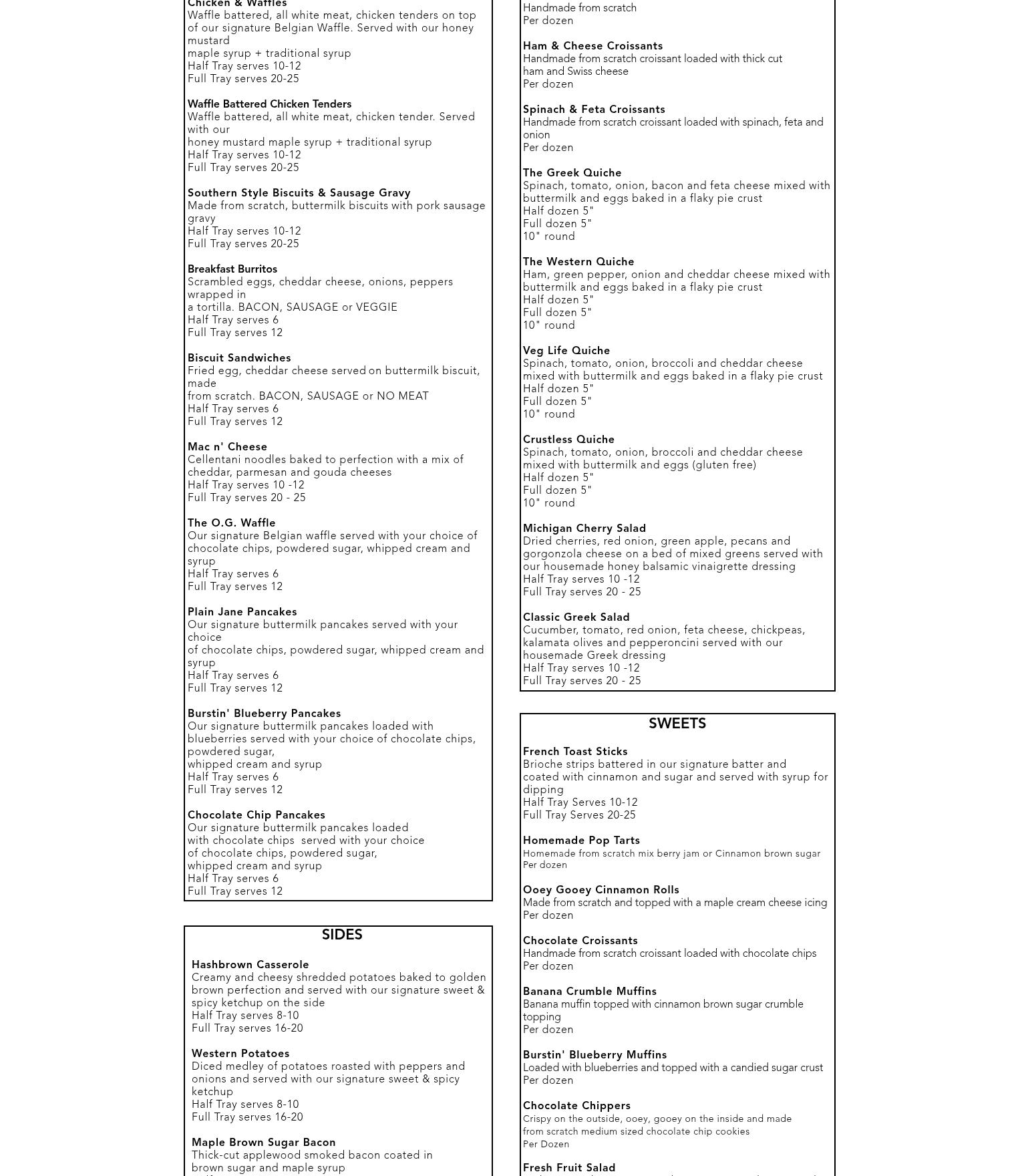 Sunday's Best - The Brunch Spot Menu