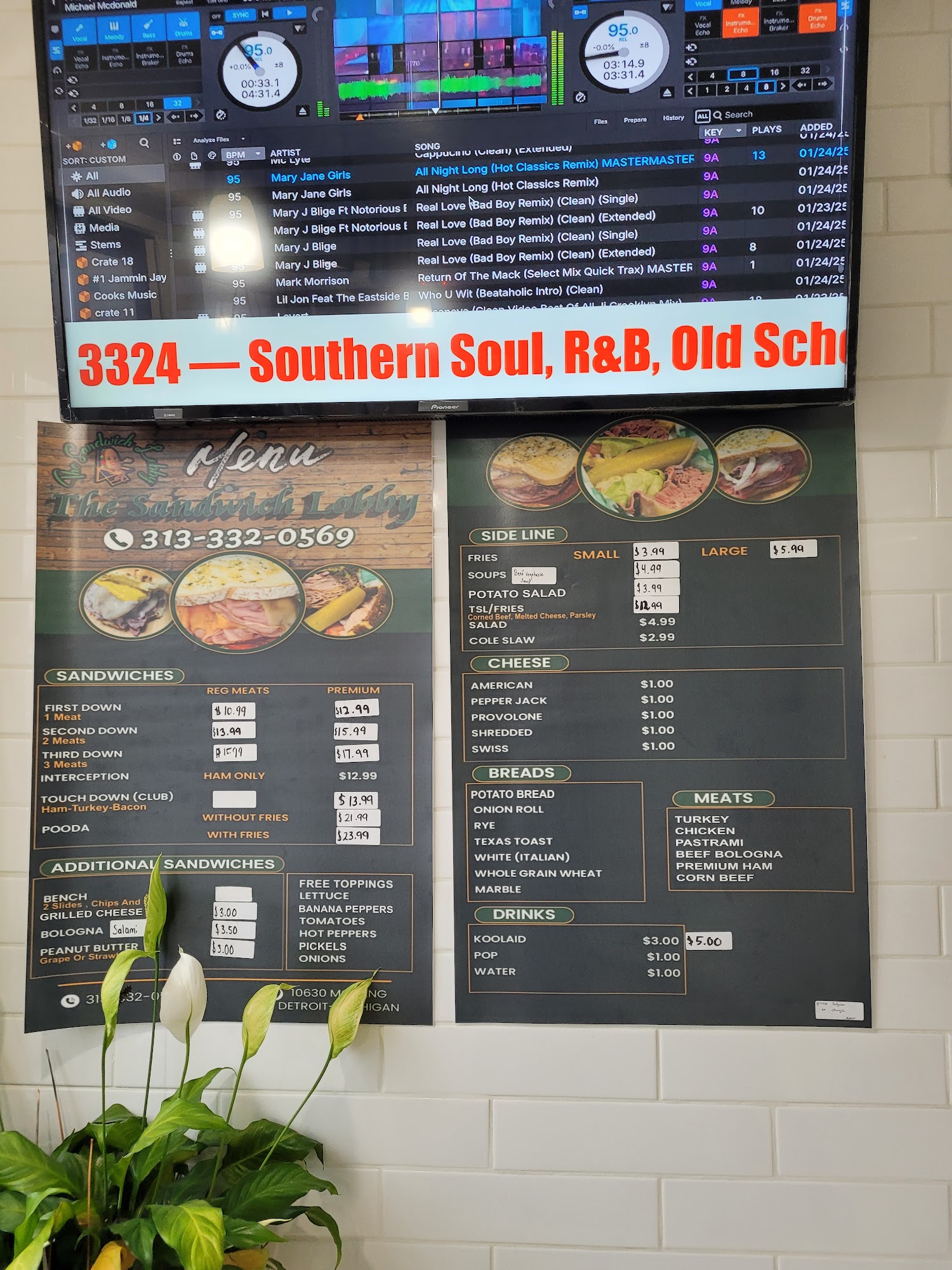 The Sandwich Lobby Menu