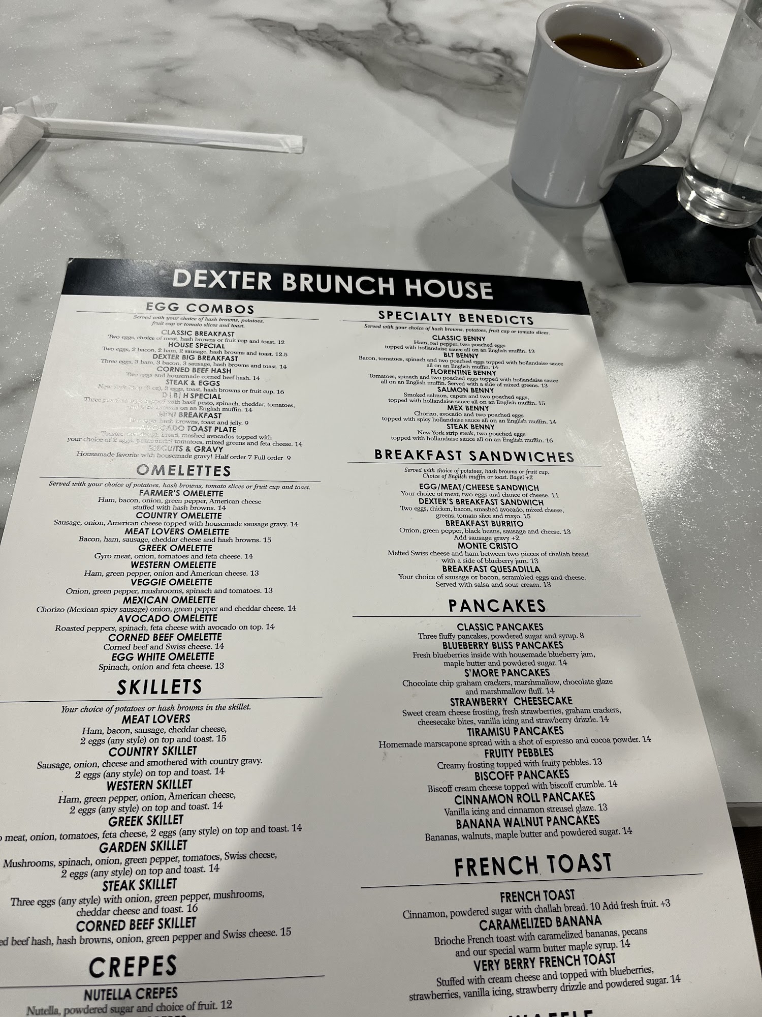 Dexter Brunch House Menu