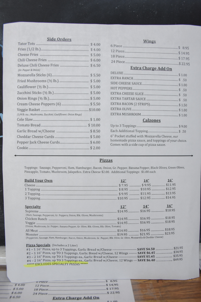 Ashley's Take-Out Menu