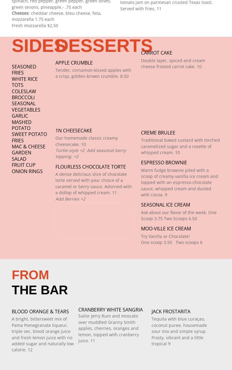 One North Kitchen & Bar Menu