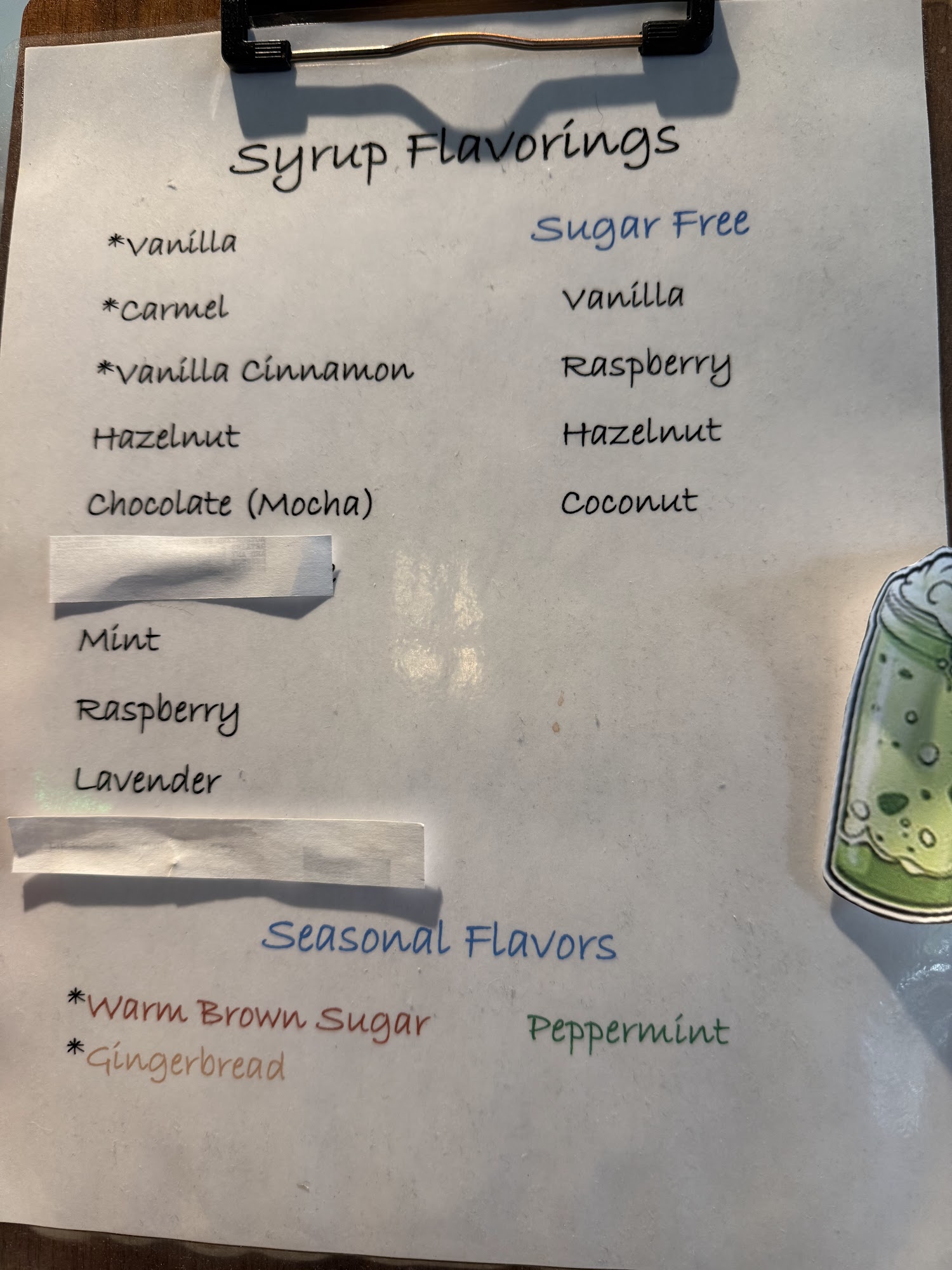 Happy Camper Coffee Co. Menu