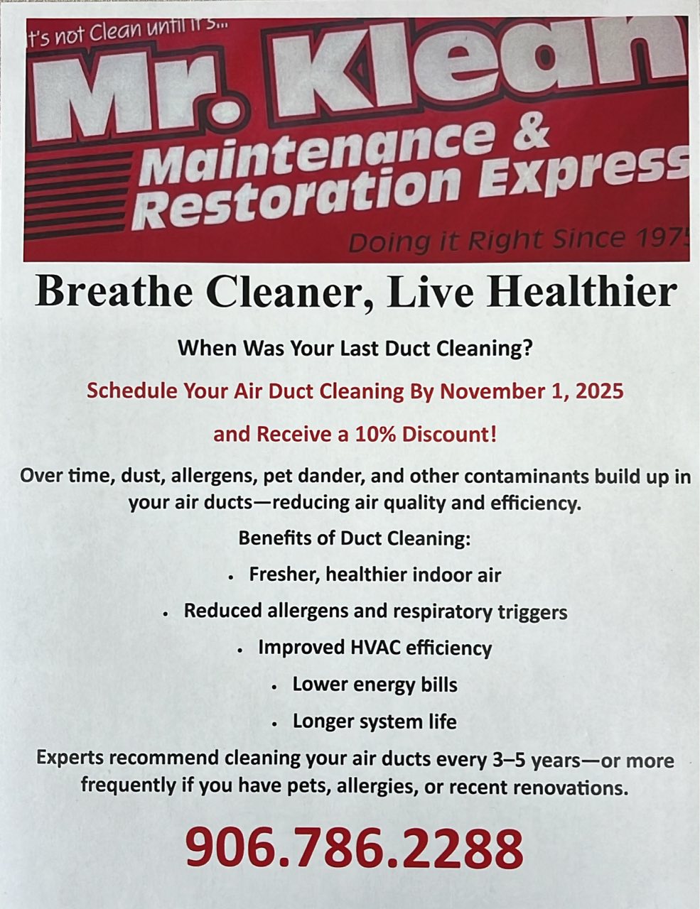 Mr Klean Maintenance