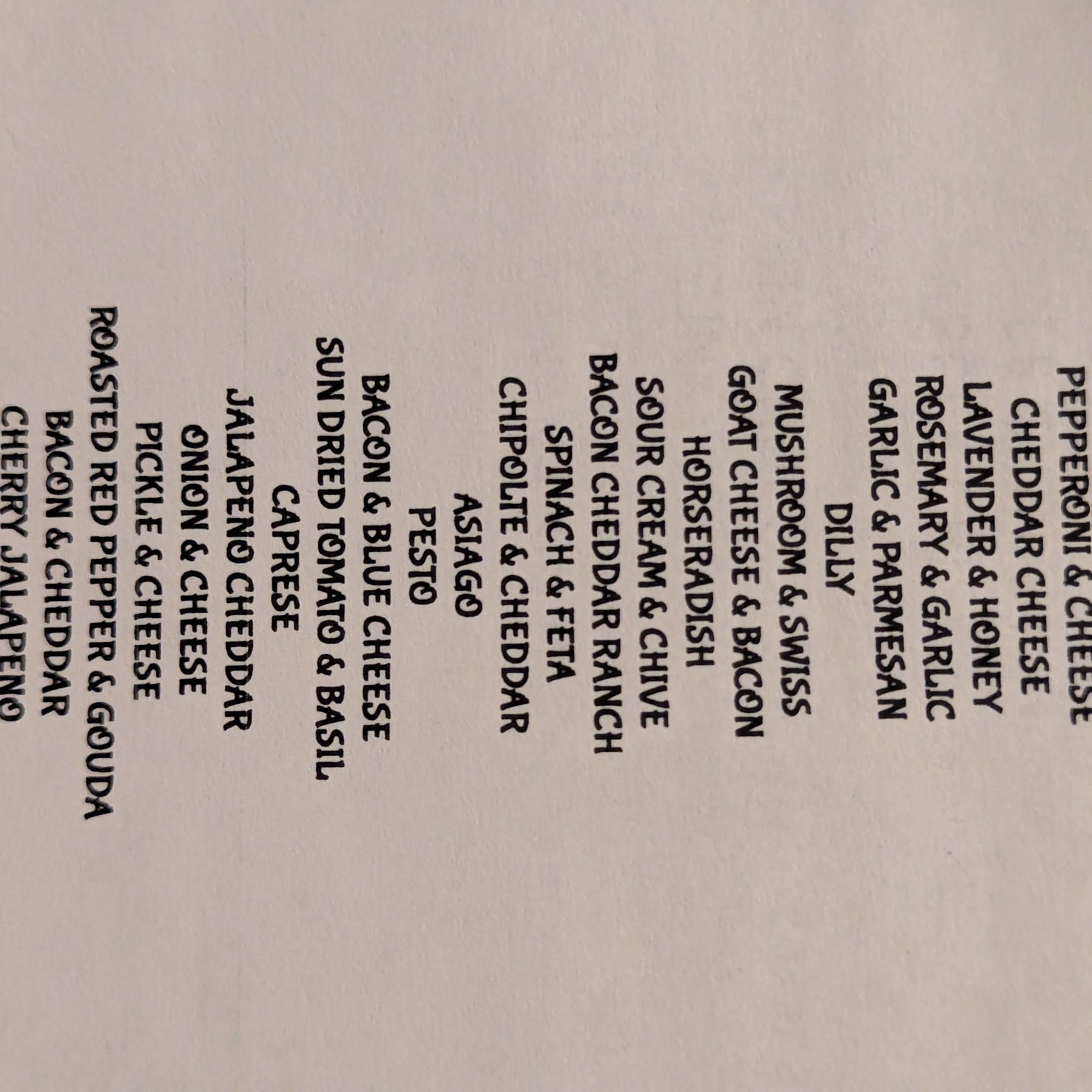 Pineview Farm and Bake Shop Menu