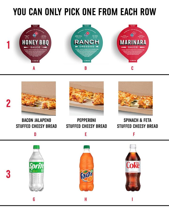 Domino's Pizza Menu
