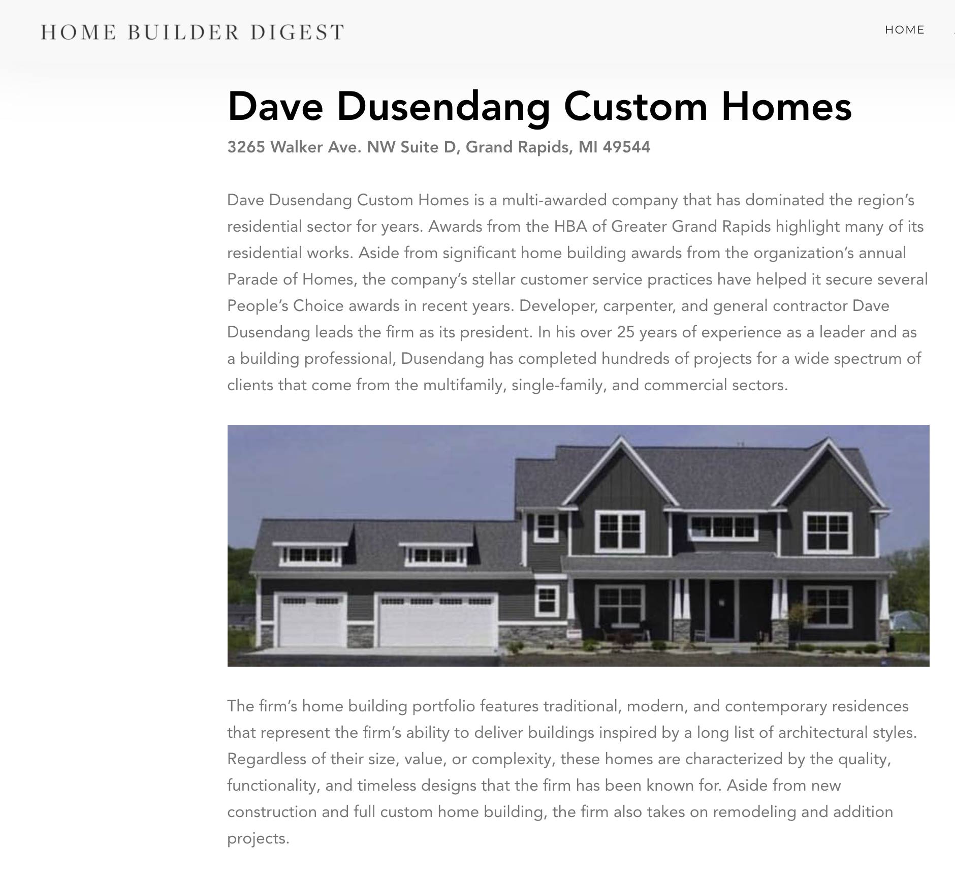 Dave Dusendang Custom Homes