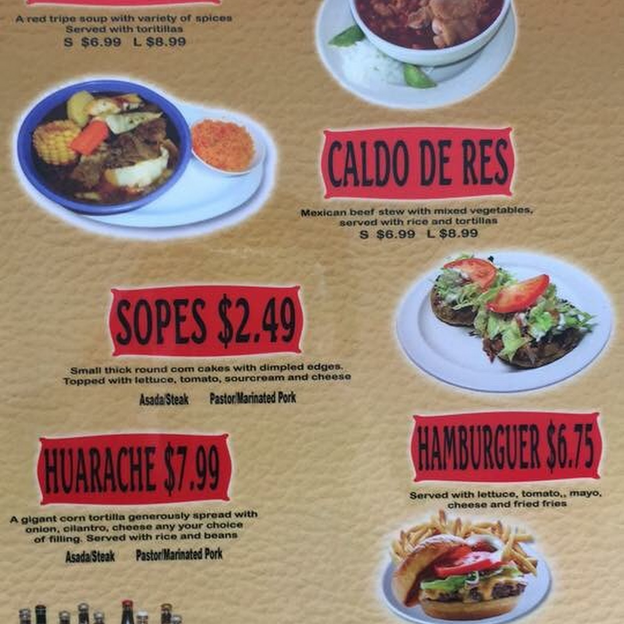 La Cosinita Restaurant Menu