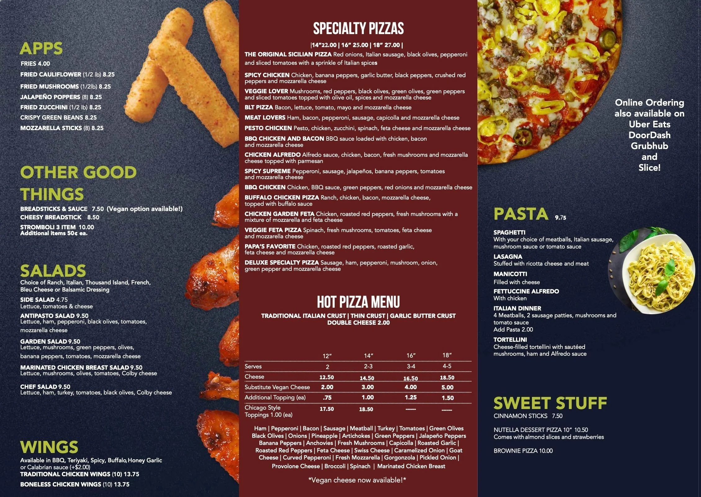Fratelli's Pizza (Bridge St.) Menu