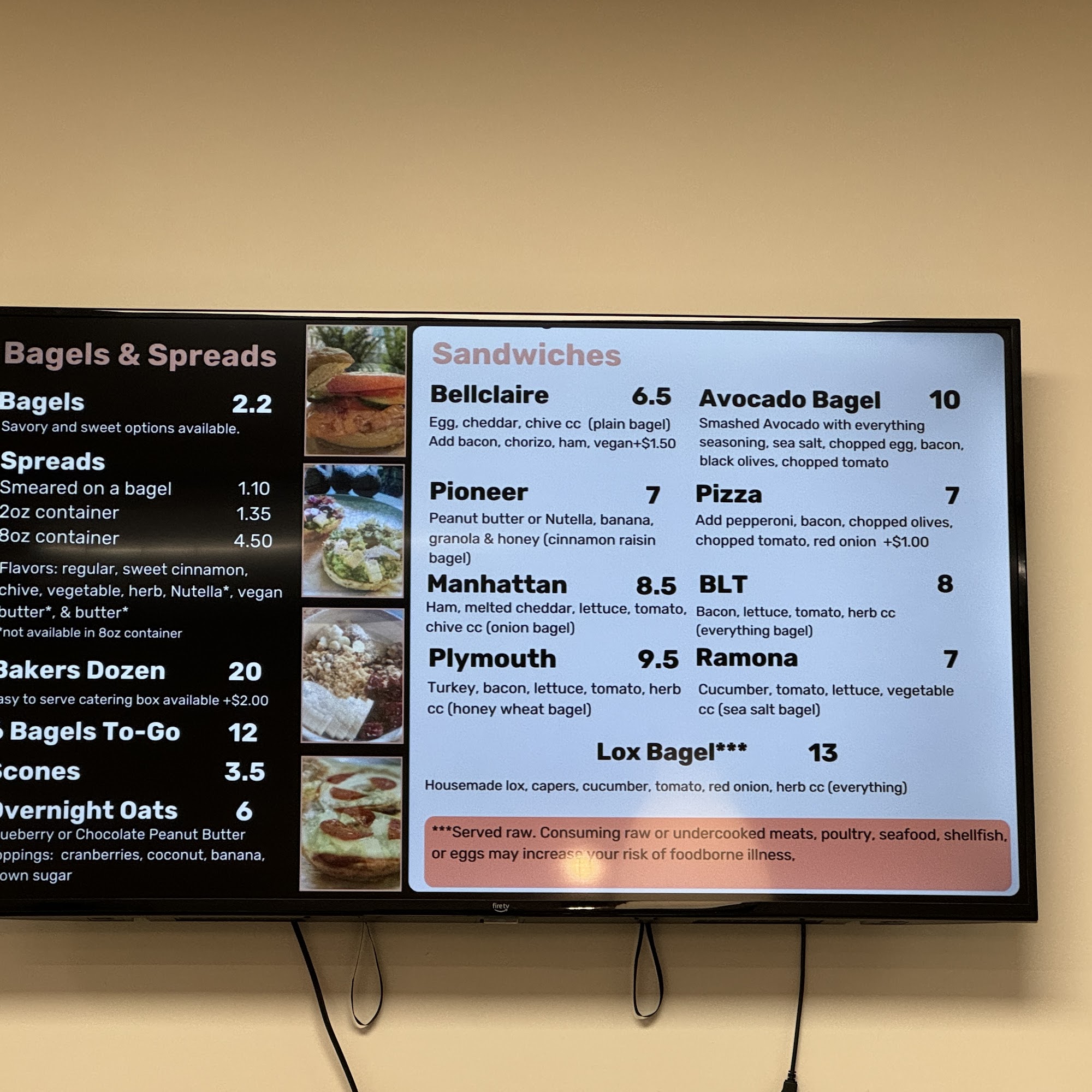 Bagel Kitchen Westside Menu