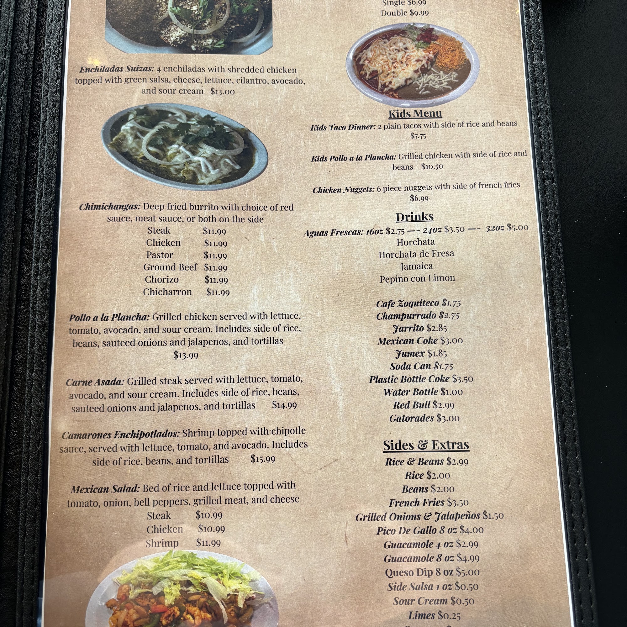 Mi Pueblito Mexican Restaurant Menu