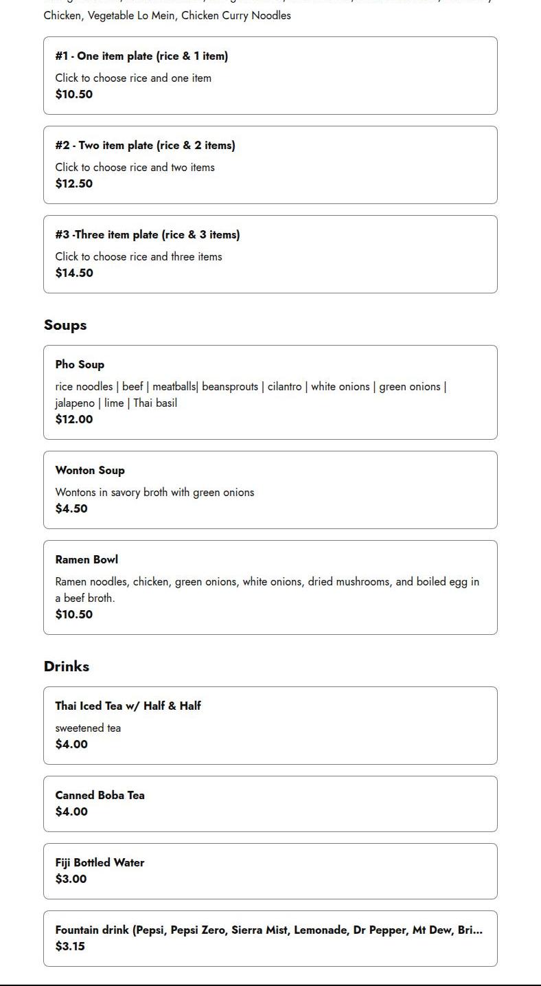 Urban Chopstix Menu
