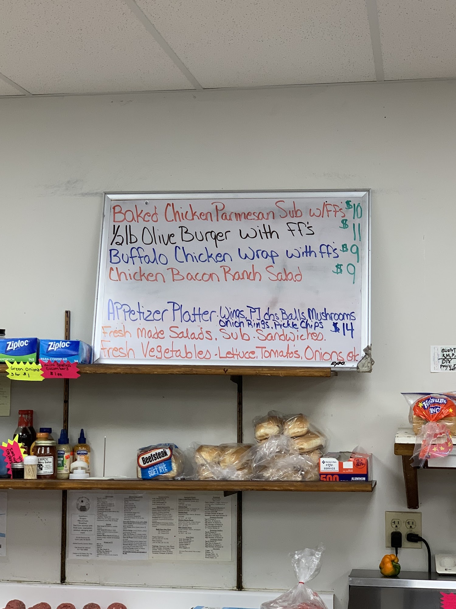 Country Corner Menu