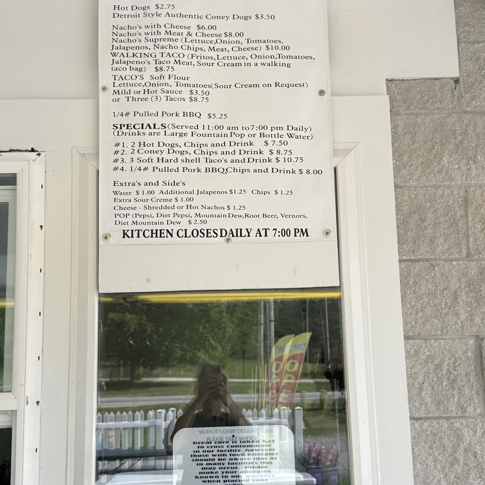 Mudgie's Dairy Delight Menu