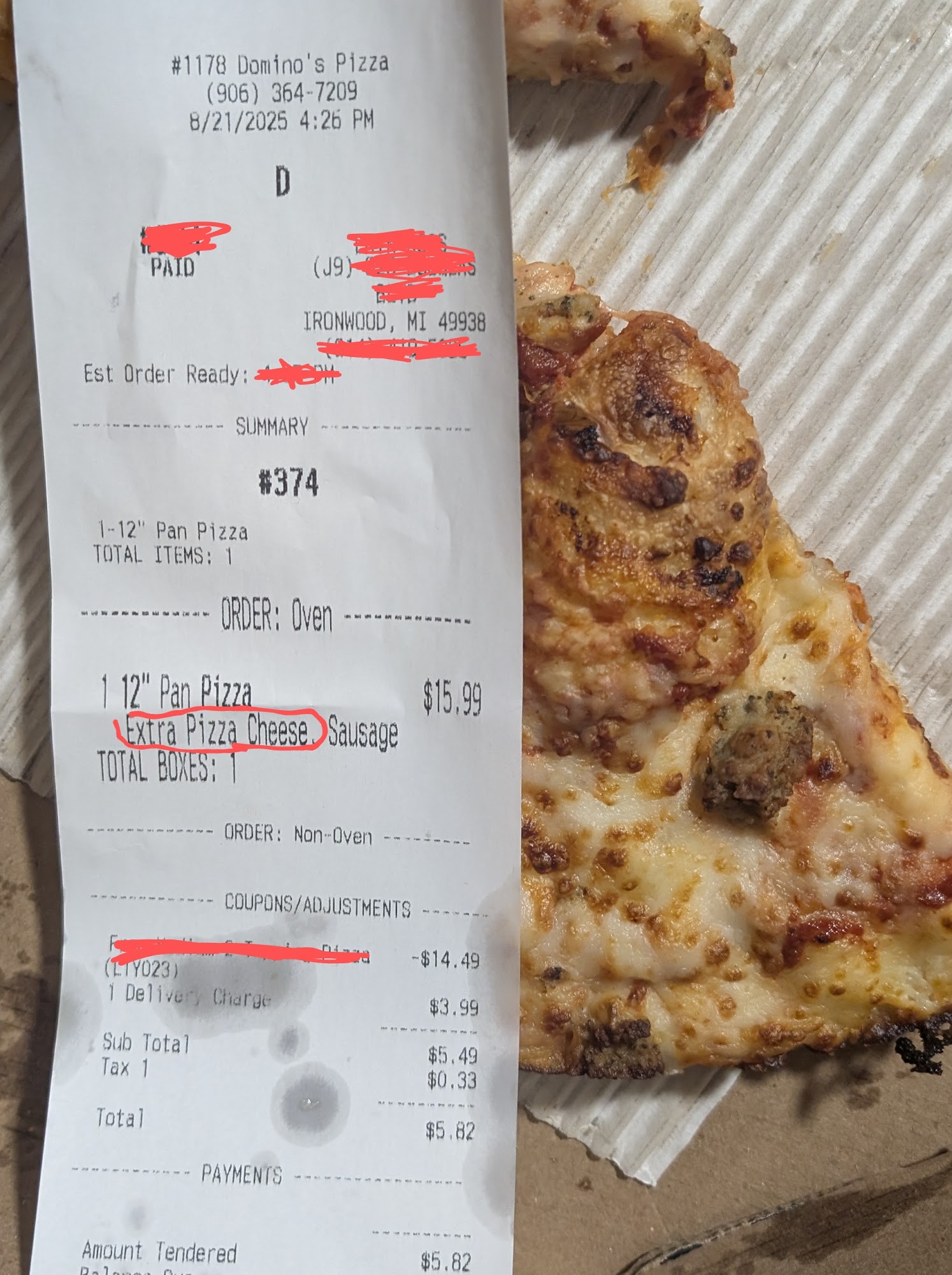 Domino's Pizza Menu