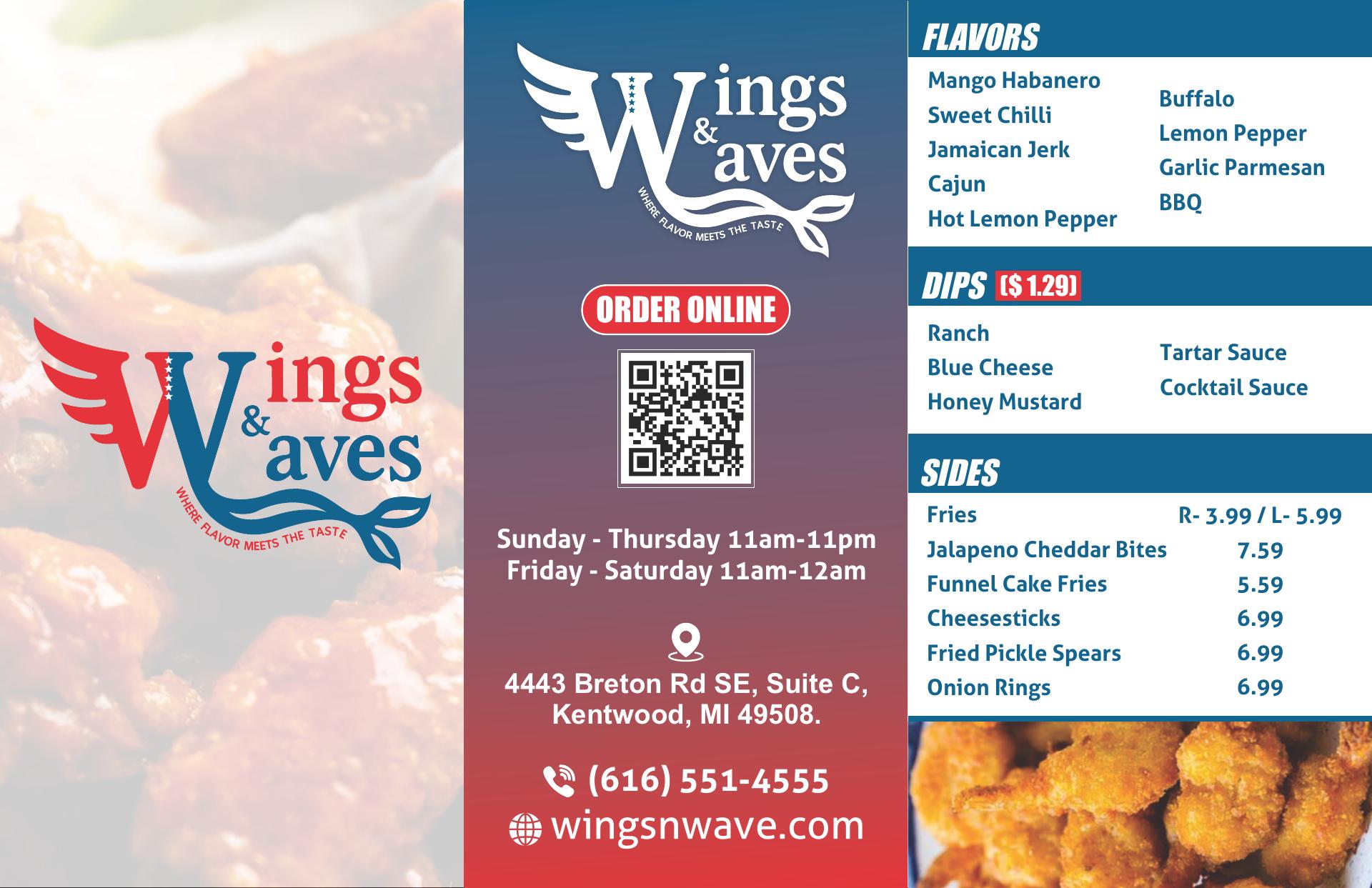 Wings & Waves Menu