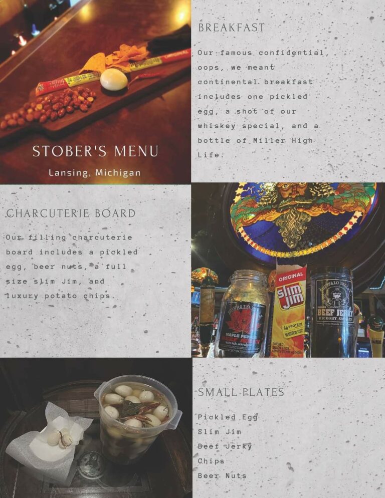 Stober's Bar Menu