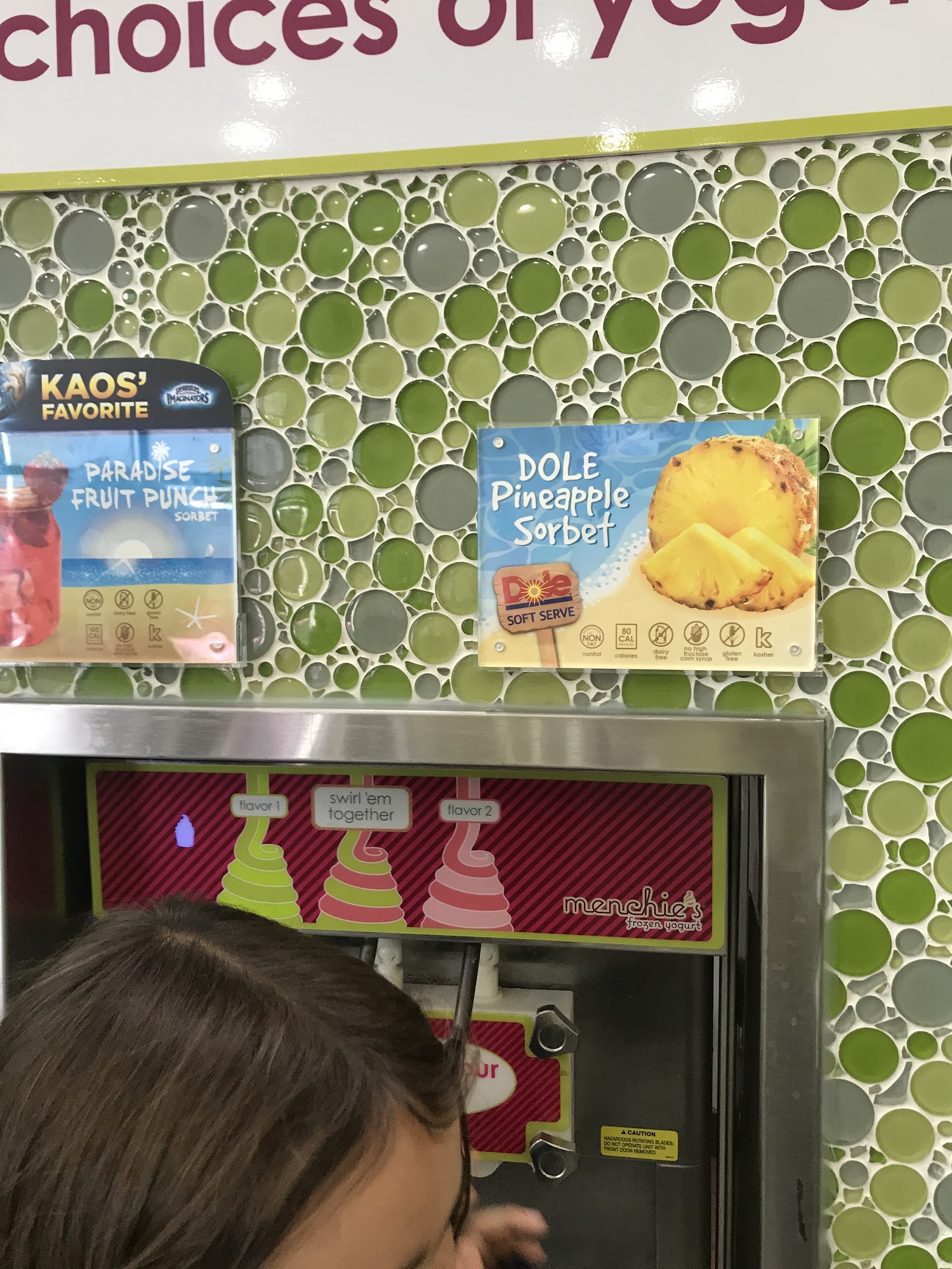 Menchie's Frozen Yogurt Menu