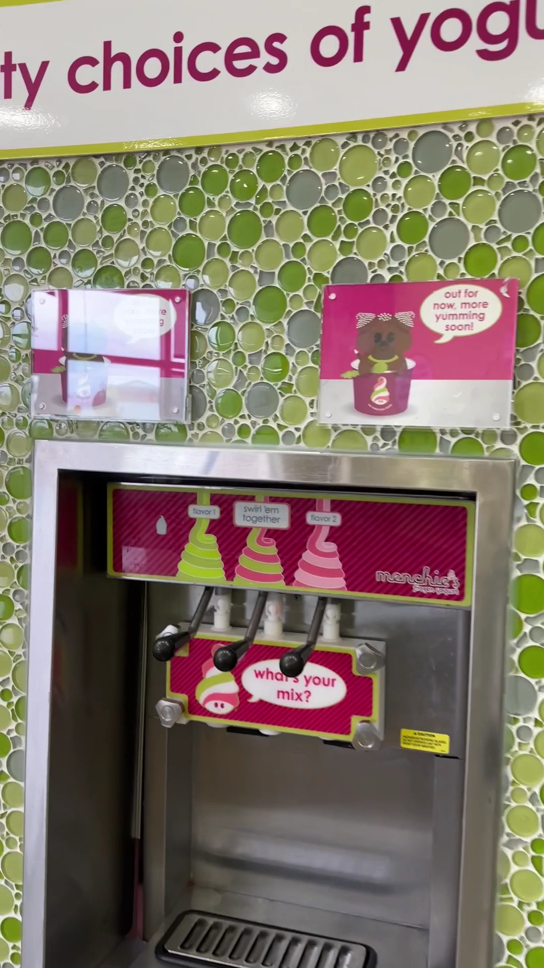 Menchie's Frozen Yogurt Menu