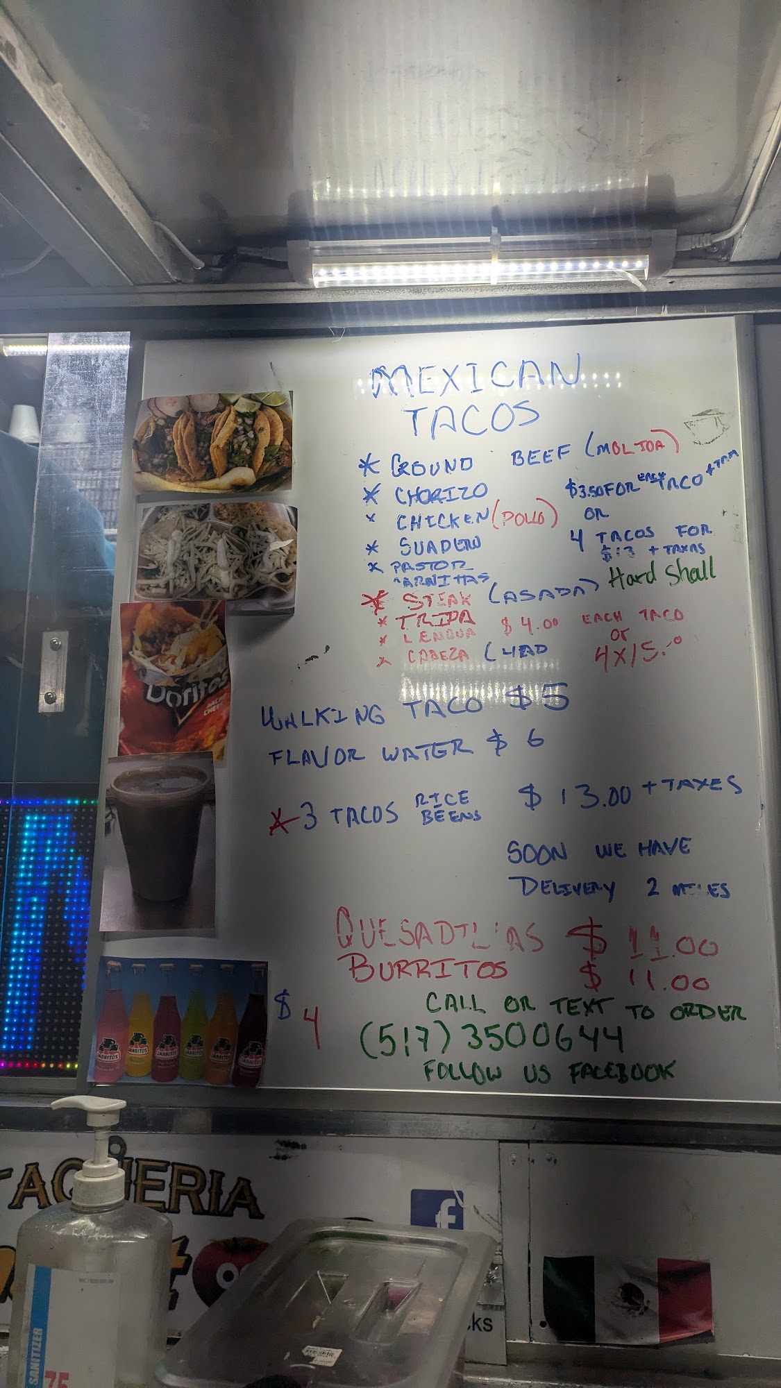 Taqueria Tomatitos Food Truck Menu