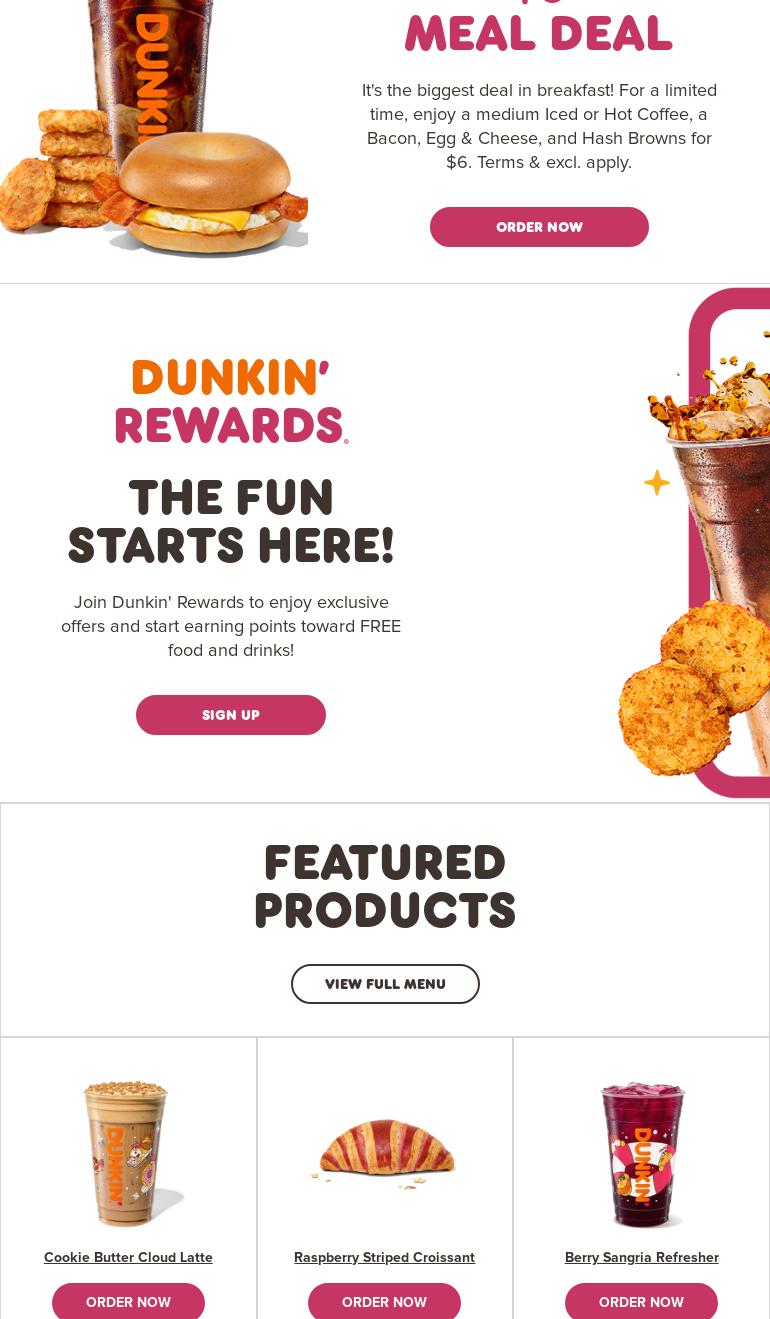 Dunkin' Menu