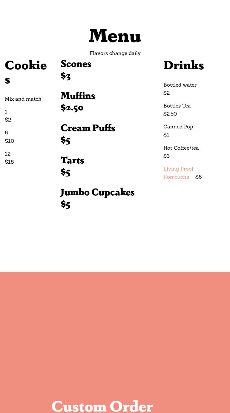 Copper Country Sweets Menu