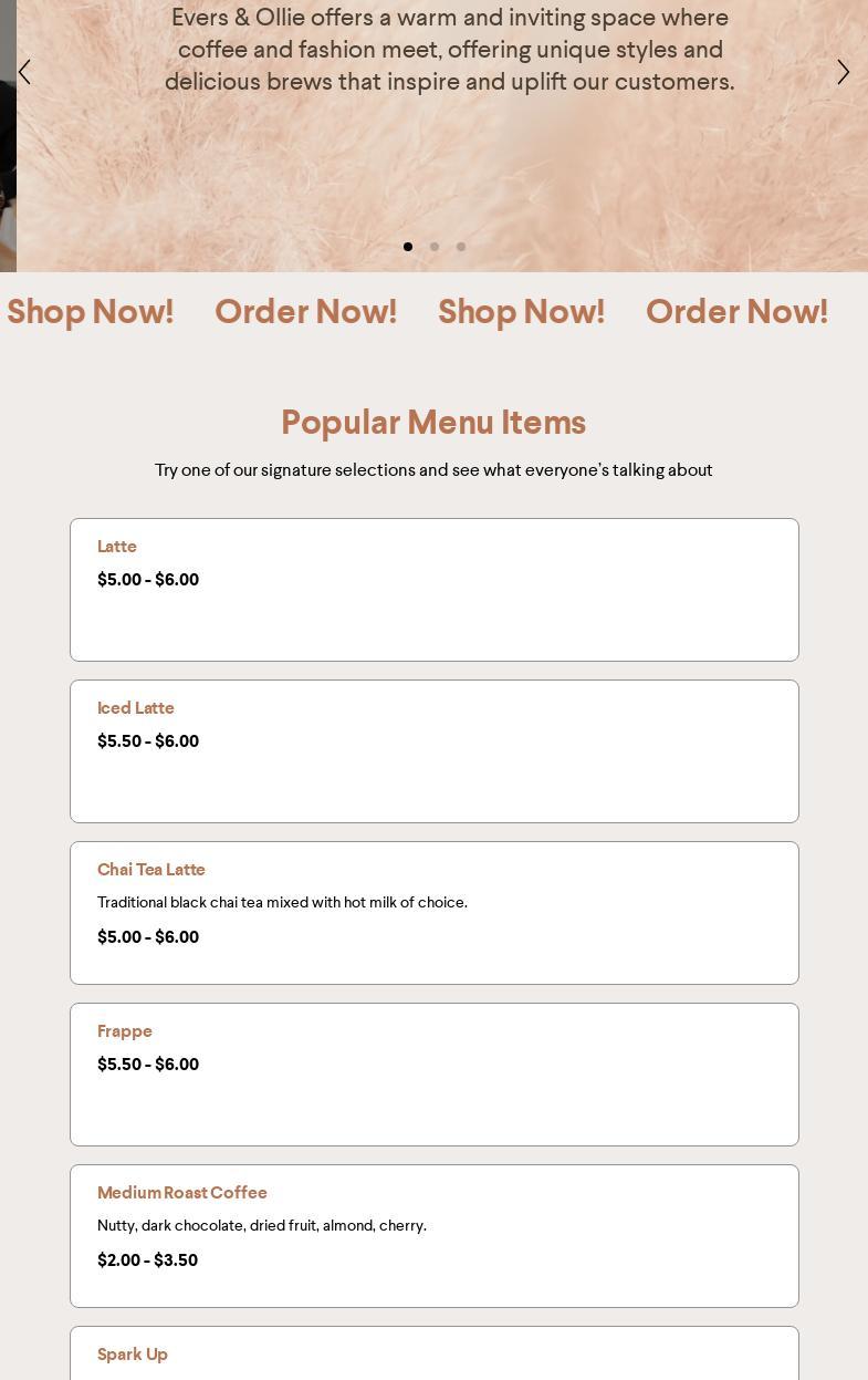 Evers & Ollie - Linden Menu