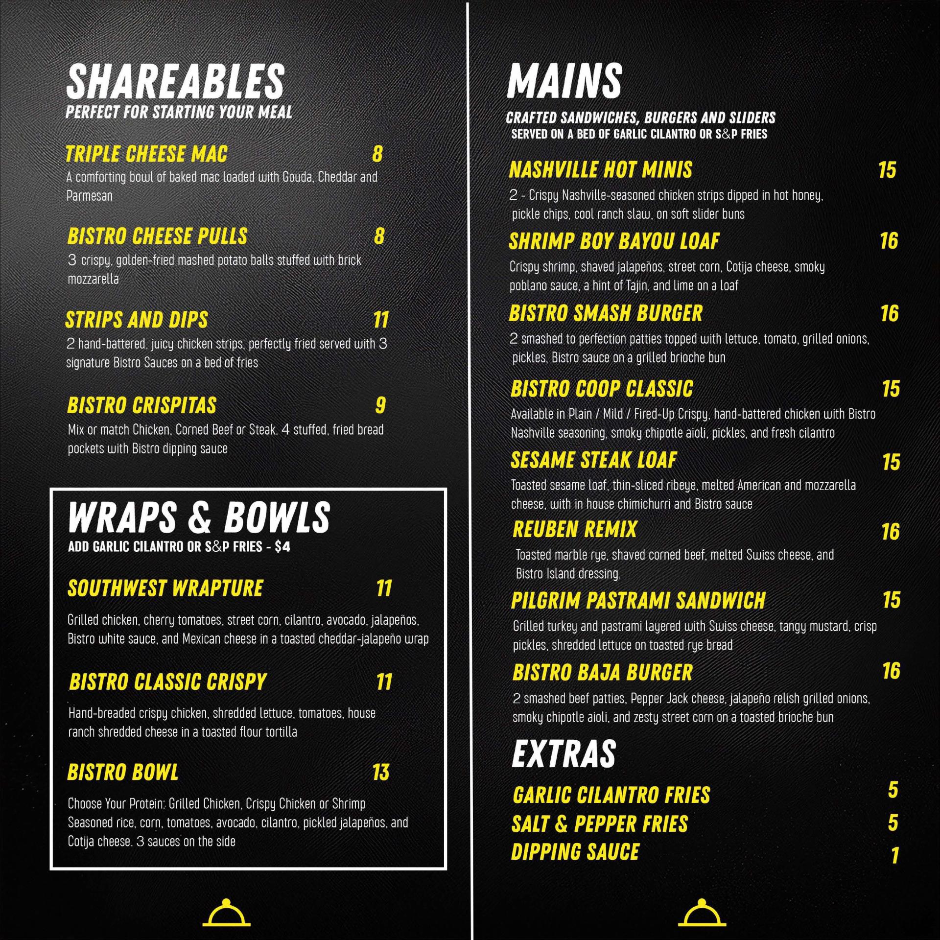 Bistro Bites Menu