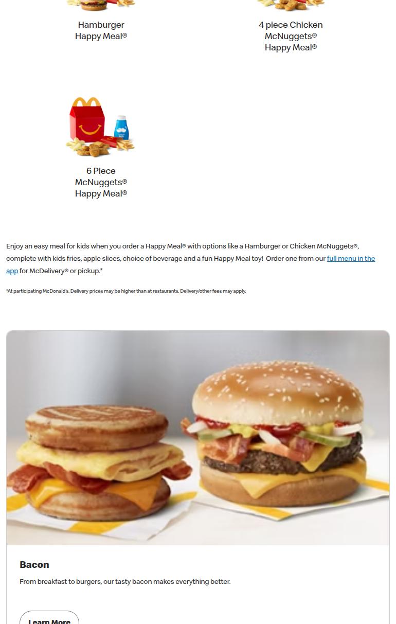 McDonald’s Menu