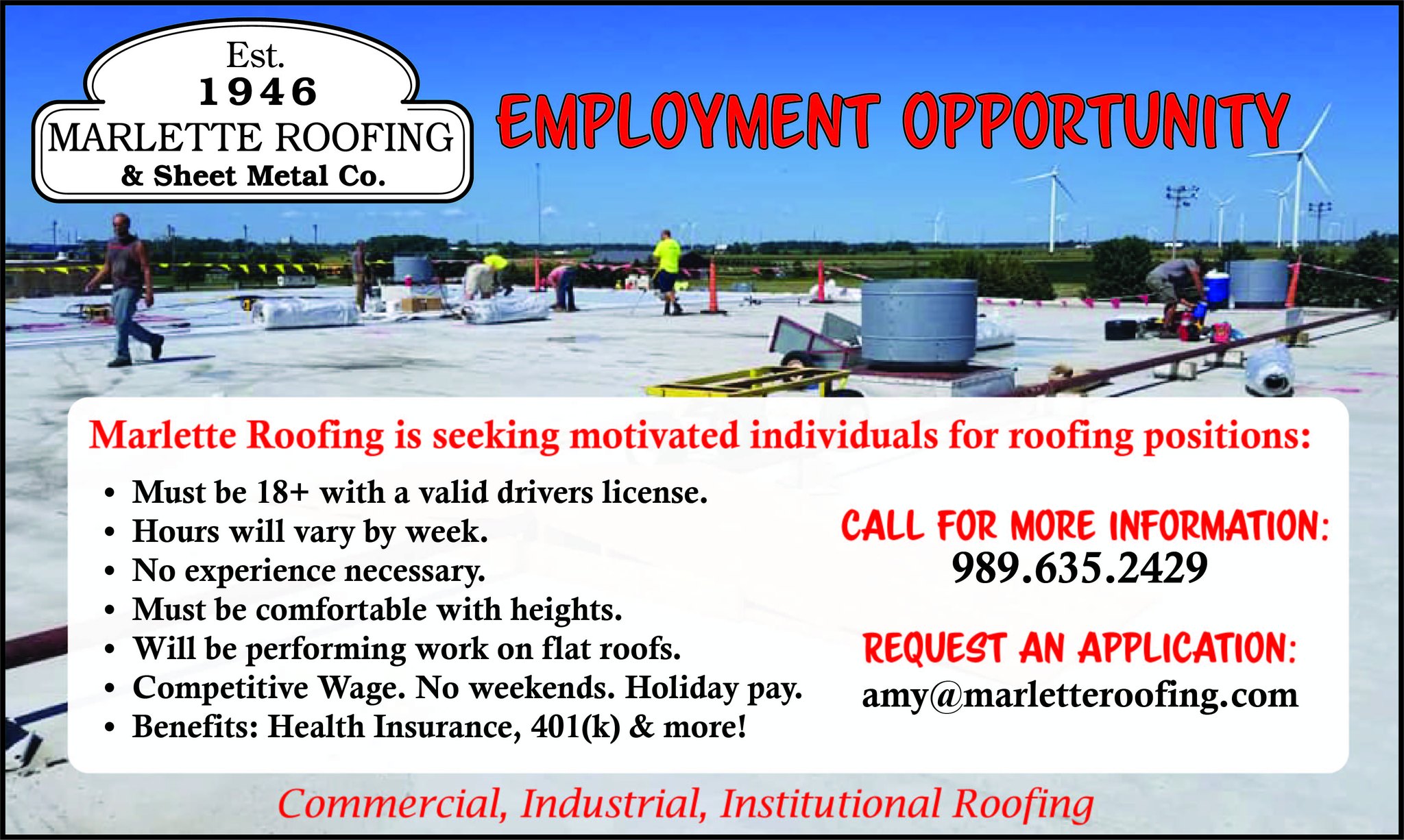 Marlette Roofing Co. 2650 Main St, Marlette Michigan 48453