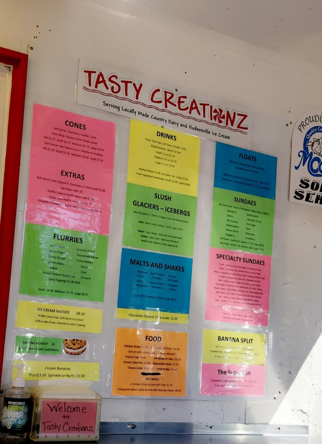 Tasty Creationz Menu