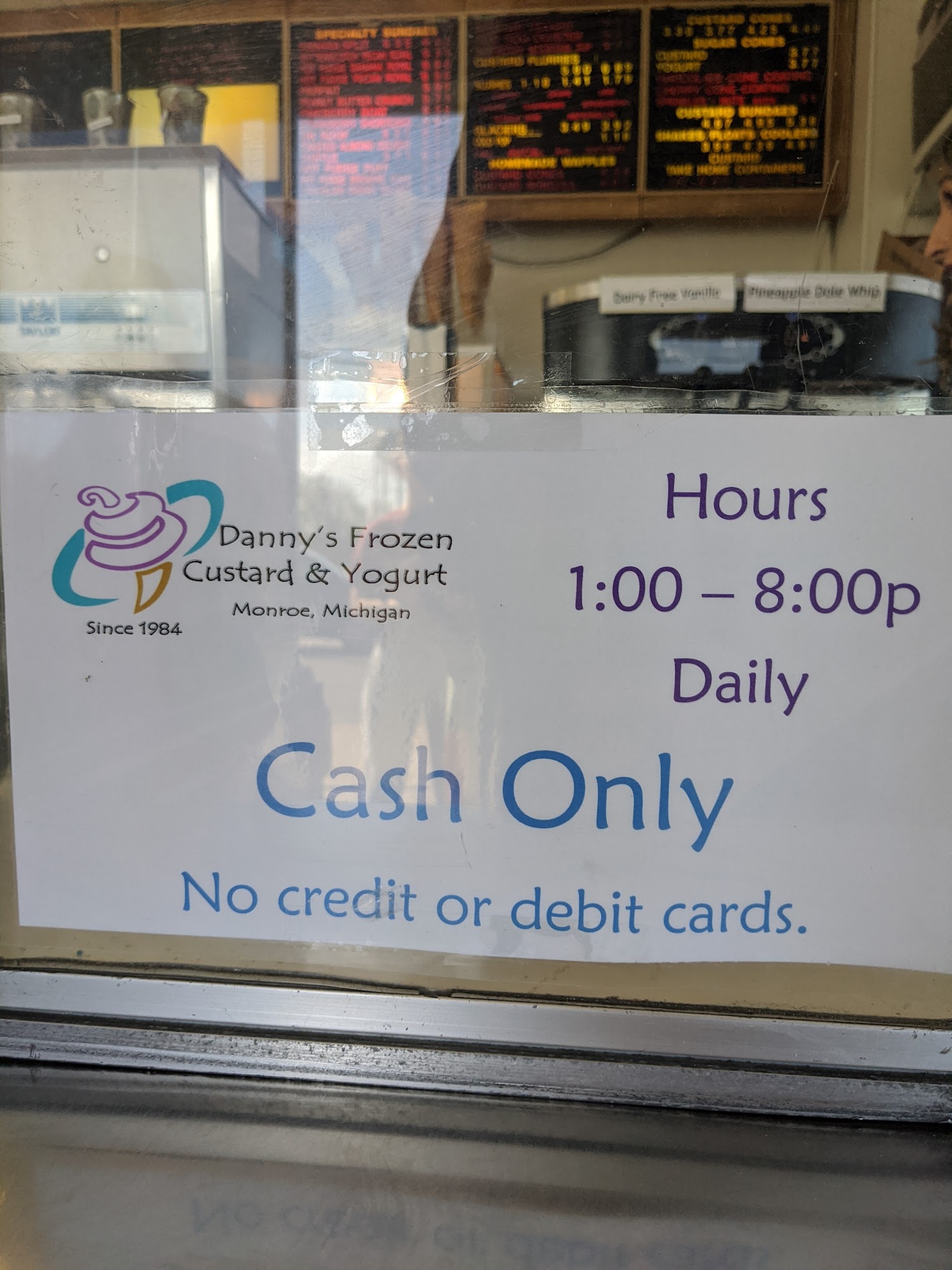 Lucy's Frozen Custard Menu