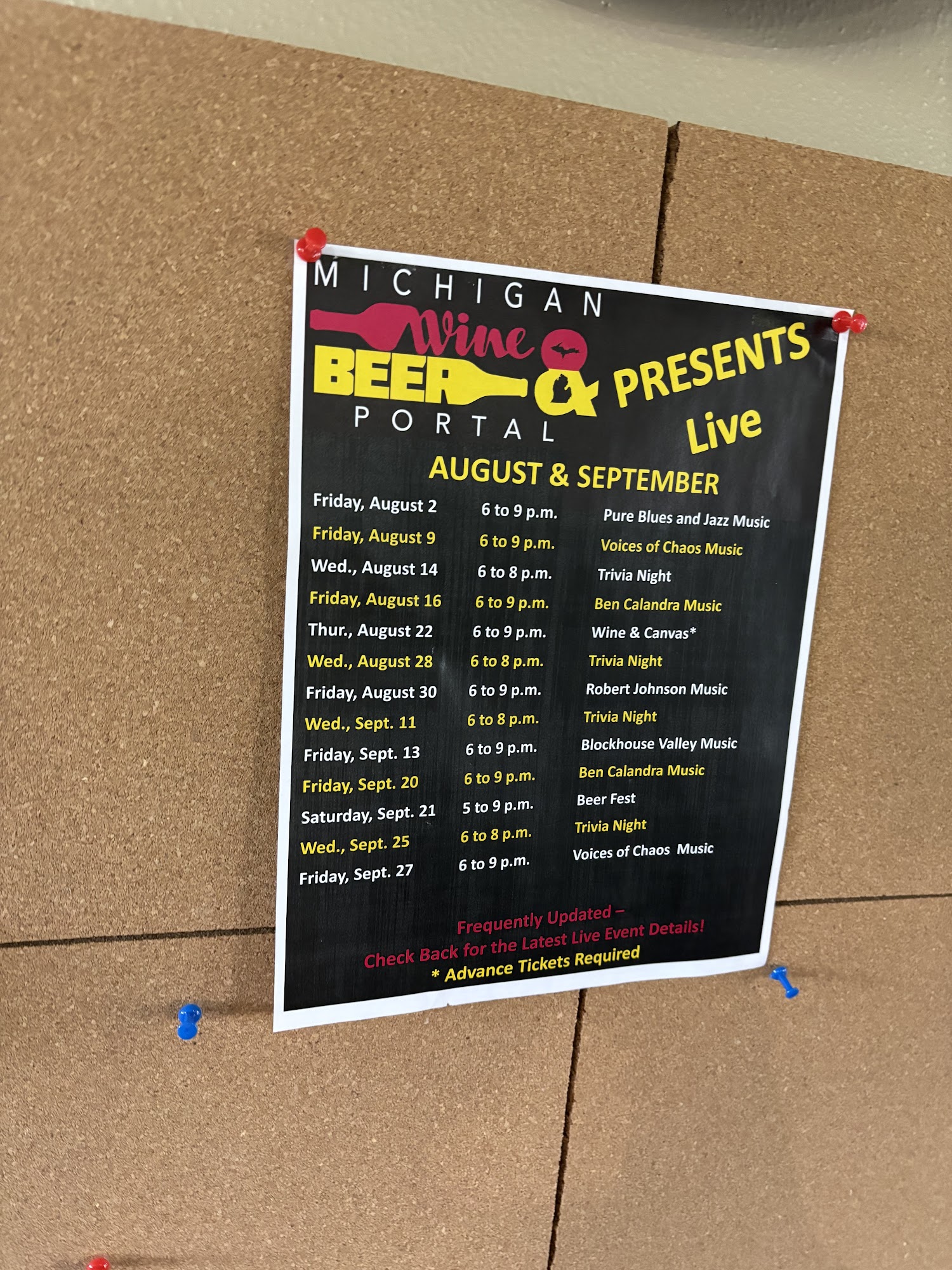 Michigan Wine and Beer Portal Menu