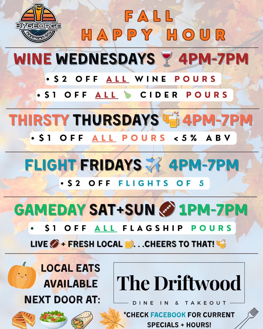 ByGeorge Brewing Co. Menu