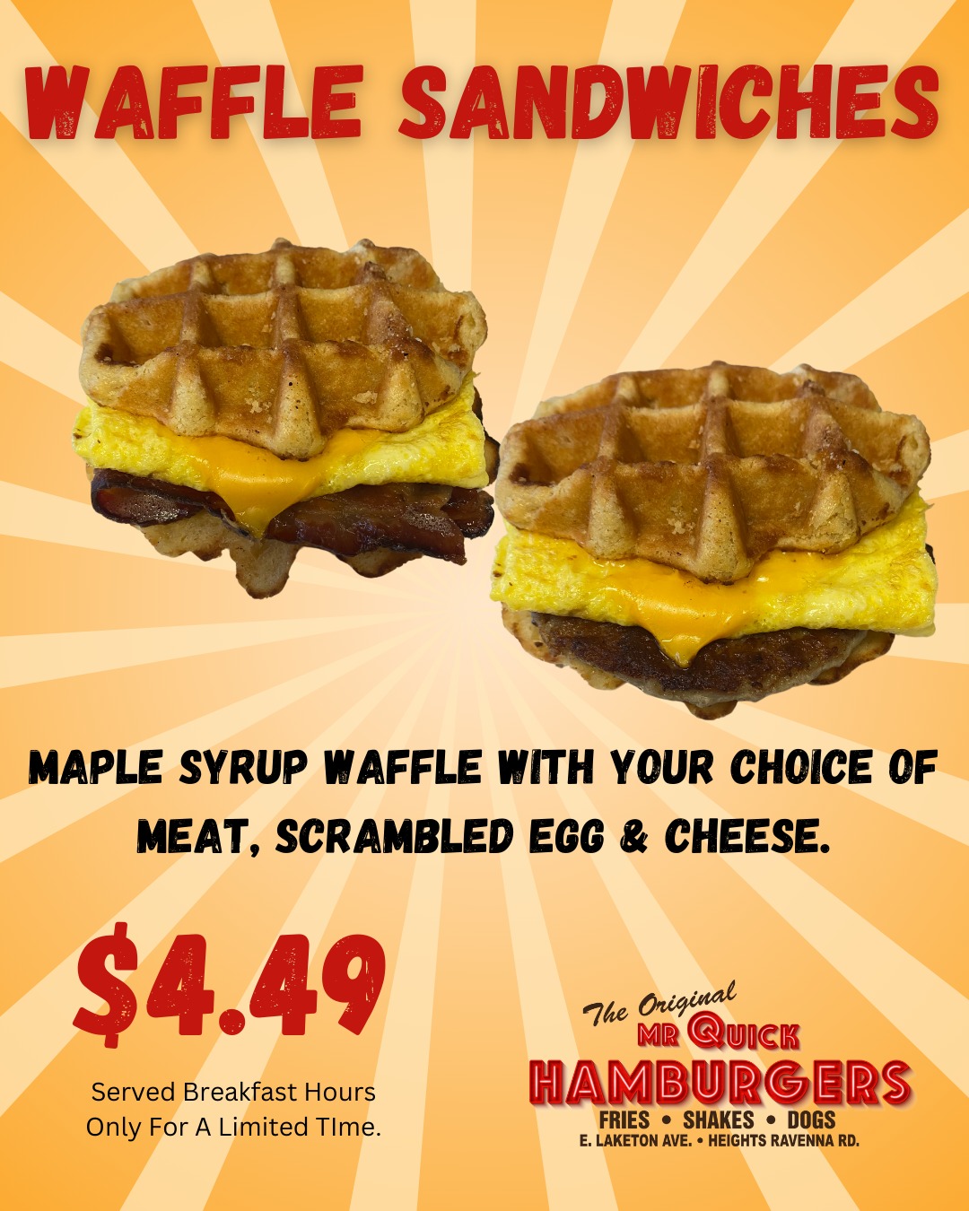 Mr. Quicks Menu