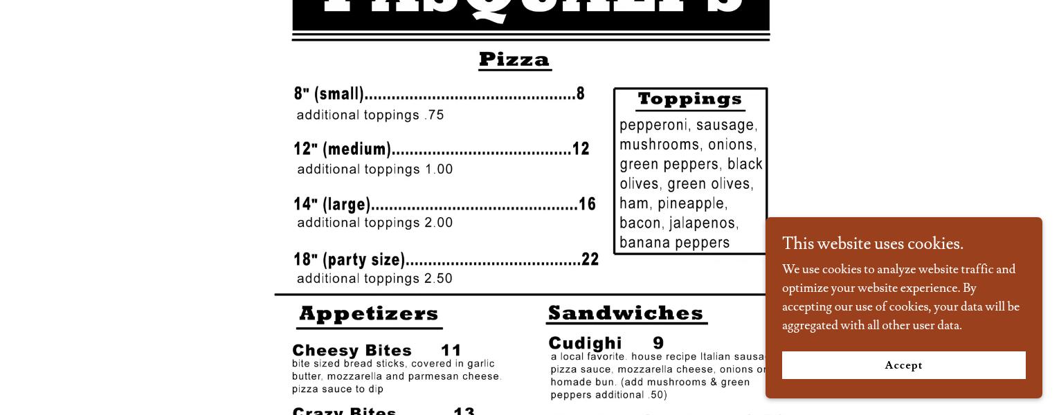 Pasqualis Menu