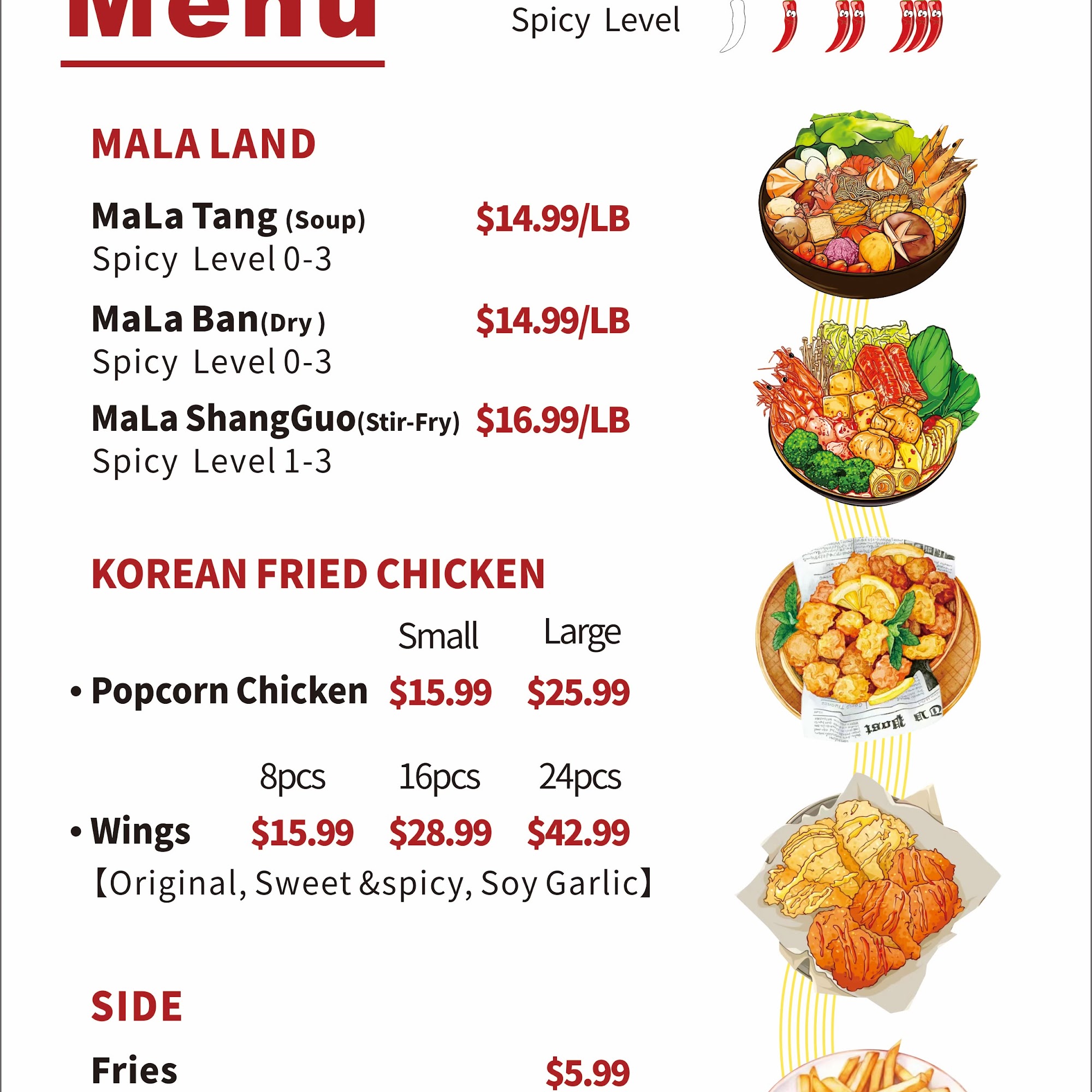 Mala Land Menu
