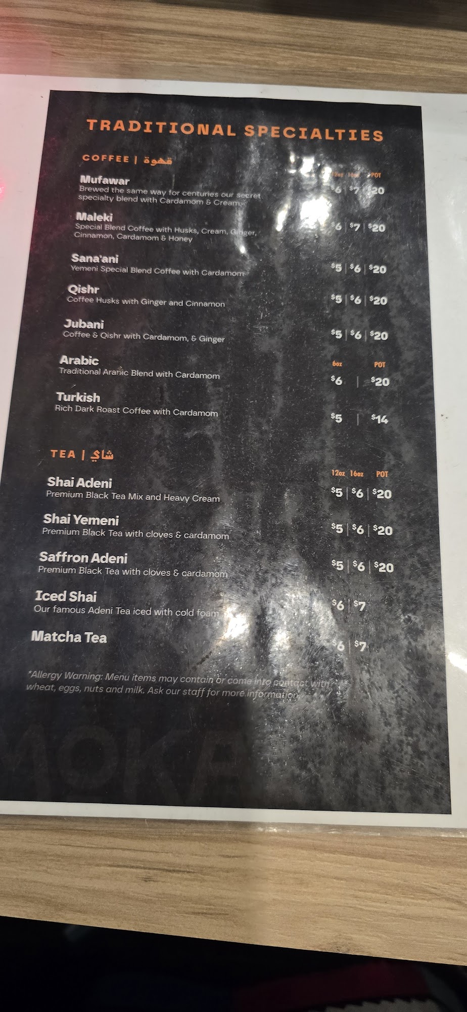 Moka & Co Menu